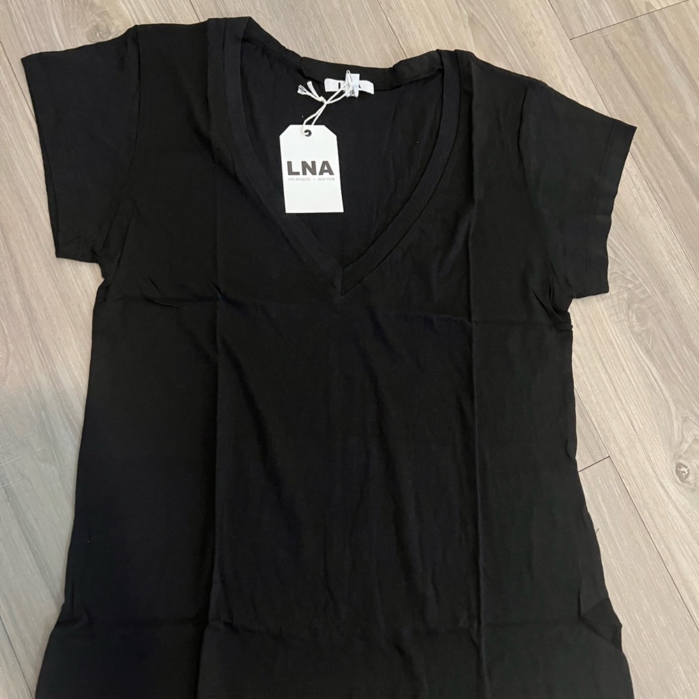LNA Black V Neck T Shirt